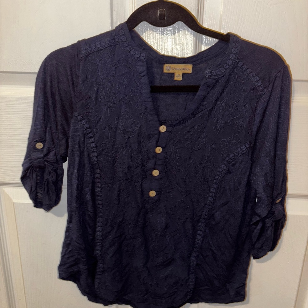 Navy blue button down